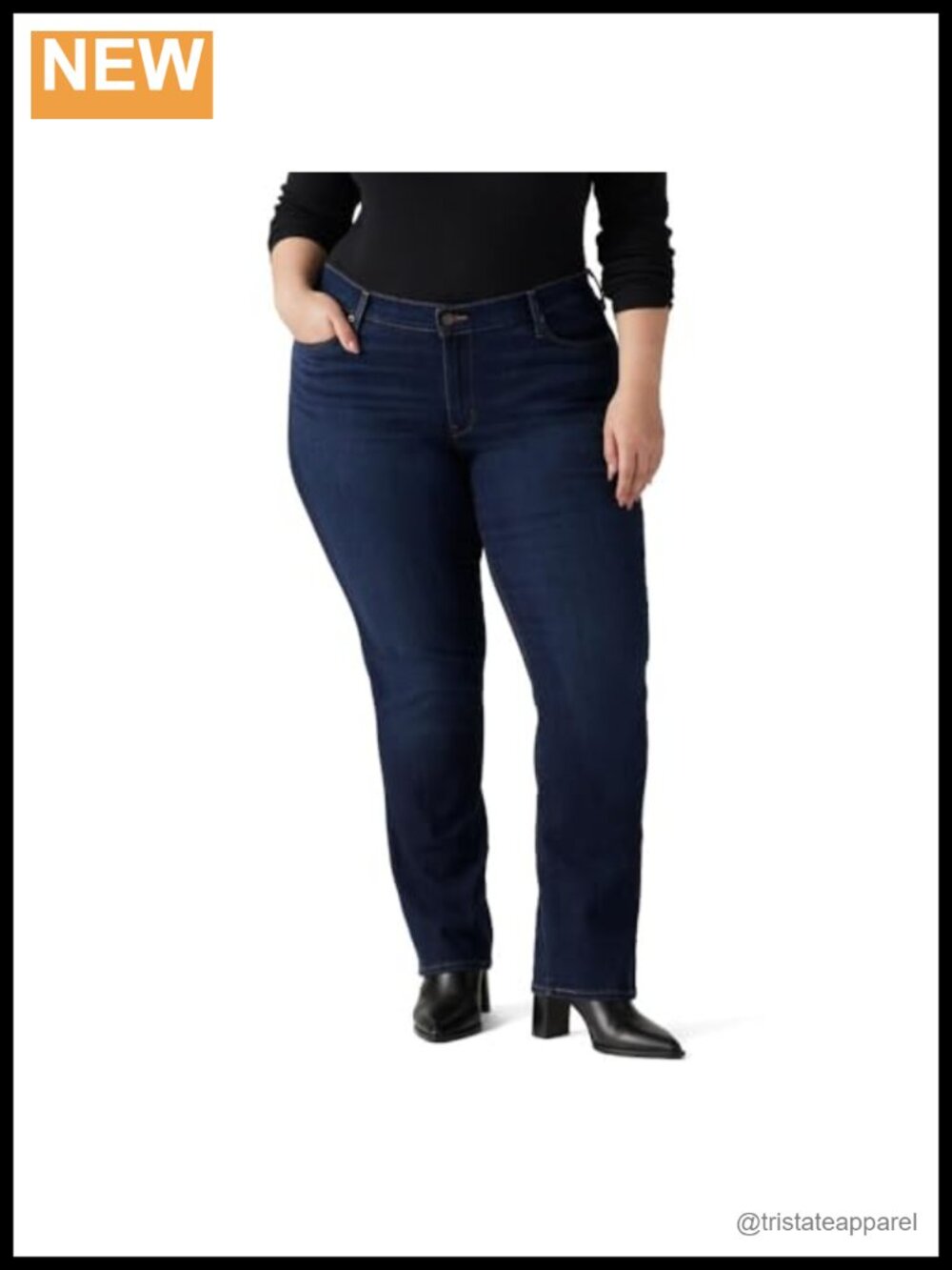 Plus Size Classic Straight Leg Jeans Mid Rise Easy Fit Casual Denim